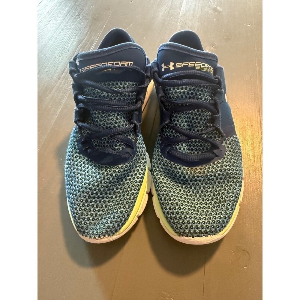 Under Armour Speedform Running Shoes Kids Blue Lime Green Size 6.5 Youth - Picture 2 of 9